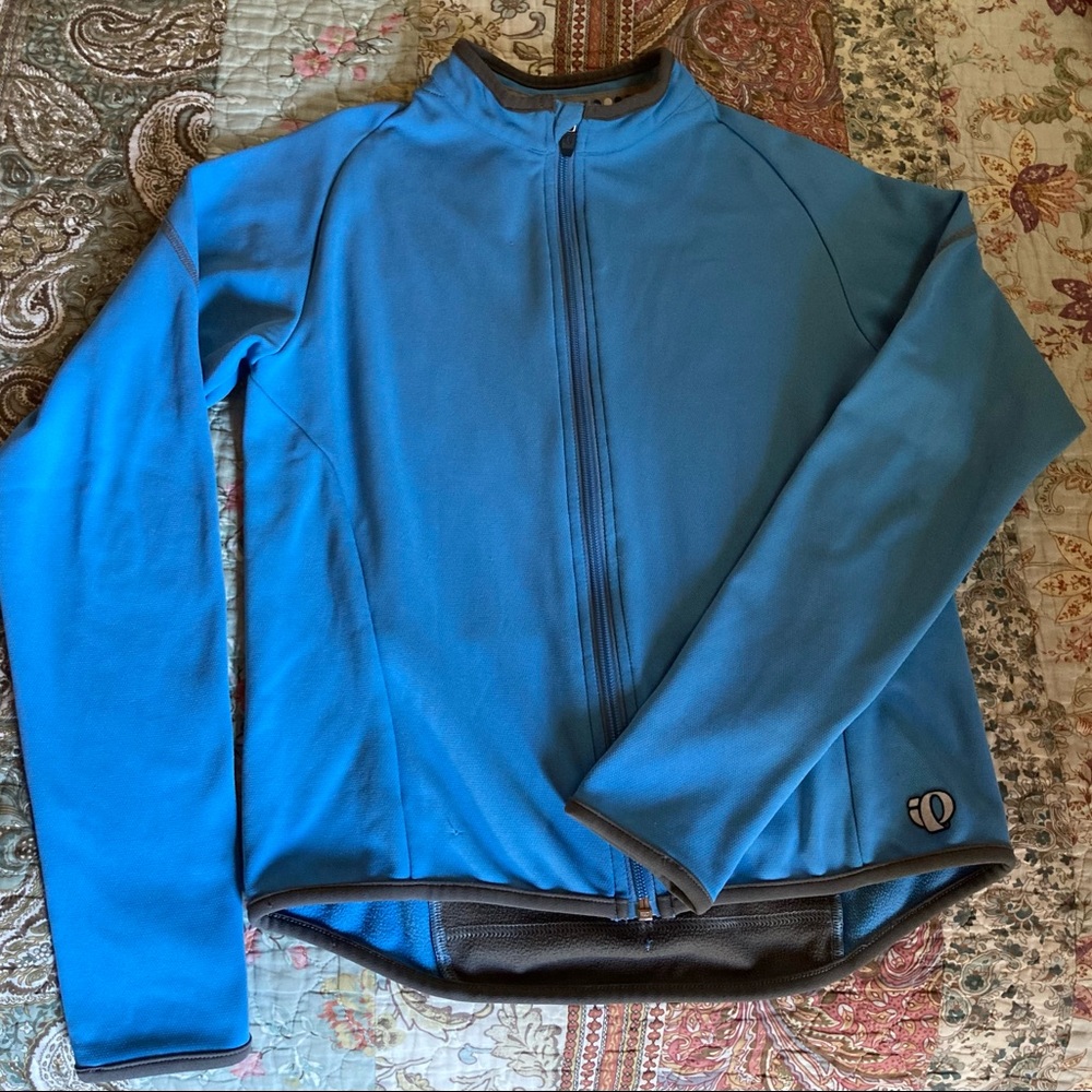 Womens Pearl Izumi Soft Shell Riding Cycling Jacket Blue Gray